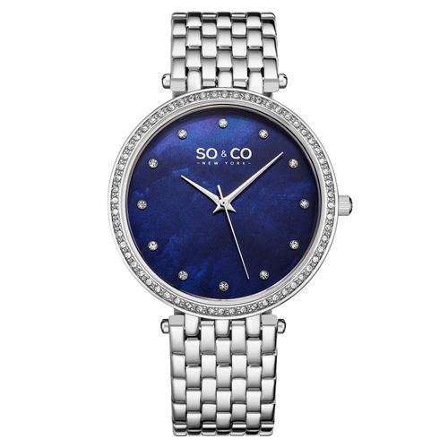 Womens Lenox 5334 Quartz Watch with Crystal Studded Bezel, MOP Dial, Dauphine Hands, Crystal Markers, and Stainless Steel Bracelet - - One Size - NastyGal UK (+IE) - Modalova