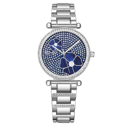 Womens Madison 5582 36mm Crystal Studded Watch with MOP Flower Accents - - One Size - SO&CO - Modalova