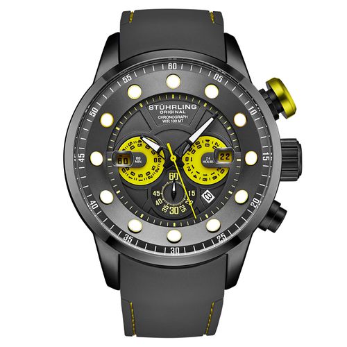 Aquatic Force Chronograph Watch Silicone Strap 50mm 10 ATM Water Resistant - - One Size - STÜHRLING Original - Modalova
