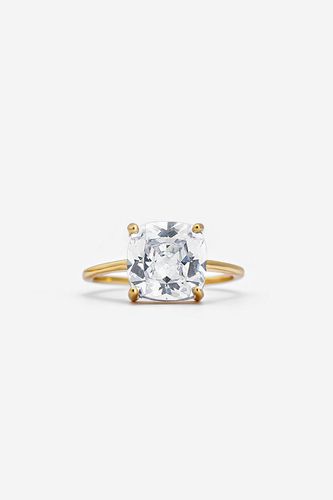 Womens Gold Square Stone Promise Ring - - M - NastyGal UK (+IE) - Modalova