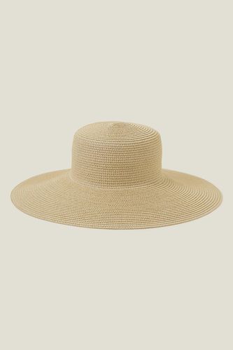 Womens Straw Boater Floppy Hat - - One Size - Accessorize - Modalova