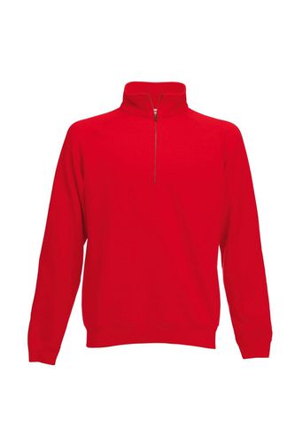Zip Neck Sweatshirt Top - Red - XXL - Fruit of the Loom - Modalova
