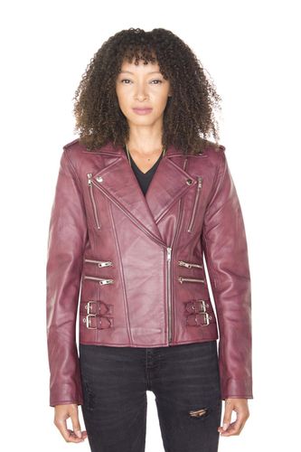 Womens Leather Vintage Brando Biker Jacket-Orlando - - 8 - Infinity Leather - Modalova