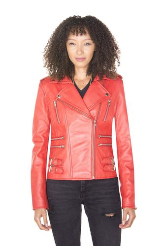Womens Leather Vintage Brando Biker Jacket-Orlando - - 24 - Infinity Leather - Modalova