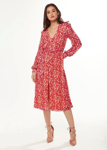 Womens Floral & Foil Print Midi Dress In - 14 - NastyGal UK (+IE) - Modalova