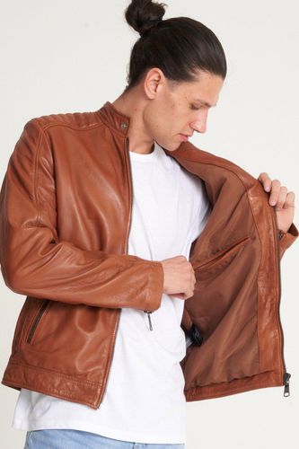 Veg Tanned Leather Racer Jacket - - S - Barneys Originals - Modalova