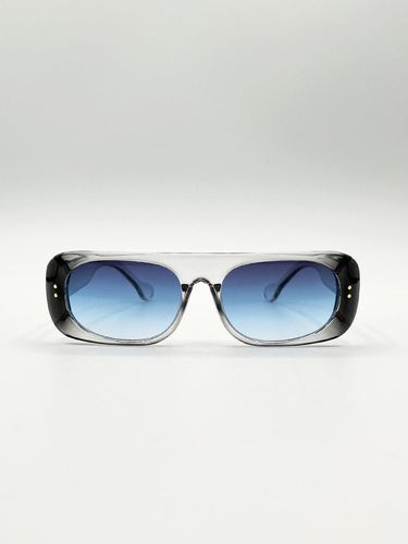 Womens Flat Top Oval Sunglasses in Grey- - One Size - SVNX - Modalova