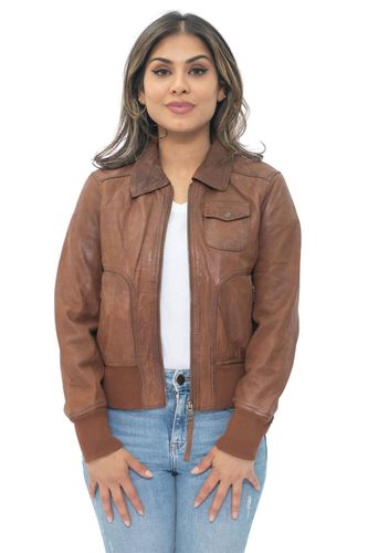 Womens Leather MA-1 Varsity Jacket-Ann Arbor - - 10 - Infinity Leather - Modalova