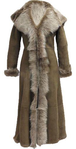 Womens Suede Toscana Sheepskin Hooded Trench Coat-Rushden - - 8 - Infinity Leather - Modalova