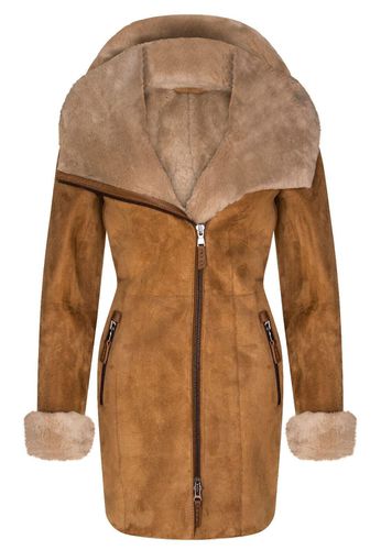 Womens Merino Sheepskin Hooded Coat-Antioch - - 16 - Infinity Leather - Modalova