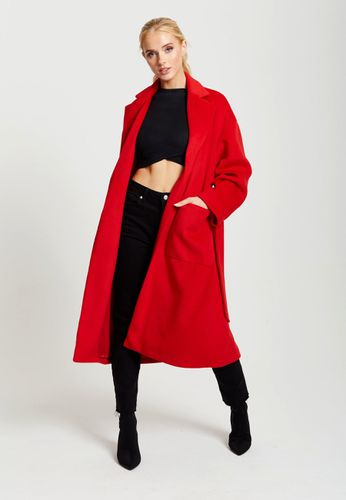 Womens Belted Longline Coat In - S - Liquorish - Modalova