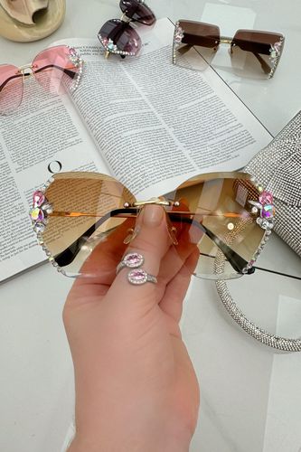 Womens Crystal Glimmer Fashion Glasses - - One Size - Love Lemonade - Modalova