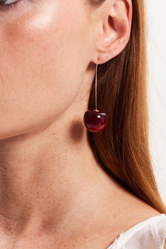 Womens Plain Cherry Drop Style Earring - - One Size - Liquorish - Modalova