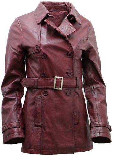 Womens Mid Length Leather Trench Coat -Oakham - - 20 - NastyGal UK (+IE) - Modalova