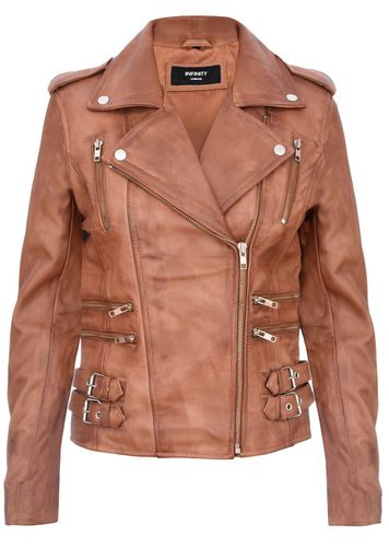 Womens Leather Brando Biker Jacket-Loddon - - 16 - Infinity Leather - Modalova