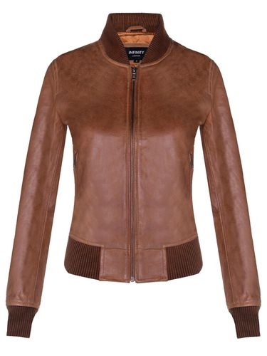 Womens Classic MA-1 Leather Bomber Jacket-Newcastle - - 24 - Infinity Leather - Modalova