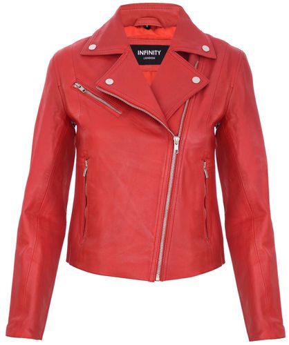 Womens Smart Leather Biker Jacket-Matlock - - 18 - Infinity Leather - Modalova