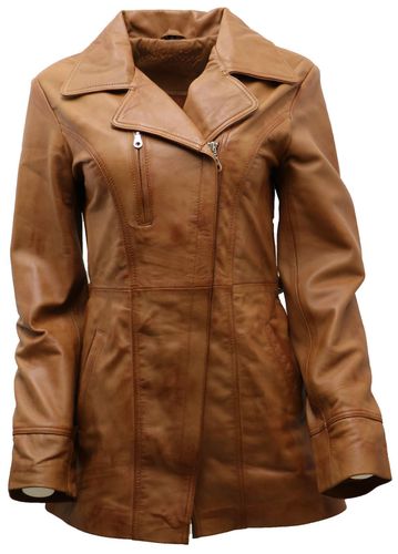 Womens Md Length Leather Biker Jacket-Okehampton - - 10 - Infinity Leather - Modalova