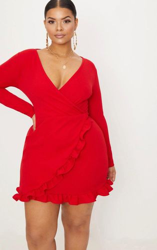 Womens Plus Ruffle Detail Wrap Dress - 26 - NastyGal UK (+IE) - Modalova