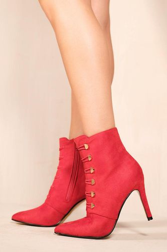 Womens 'Blythe' Pointed Toe Mid Heel Ankle Boots With Gold Buttons - - 7 - NastyGal UK (+IE) - Modalova