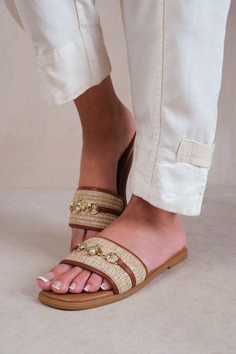 Womens 'Harmony' Pu Straw Detail Strap Sandals - - 6 - Where's That From - Modalova