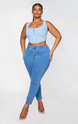 Womens Plus Mid Wash Disco Fit Skinny Jeans - - 24 - NastyGal UK (+IE) - Modalova