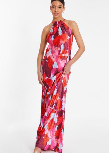Womens Abstract Print Pleated Maxi Dress - - 10 - NastyGal UK (+IE) - Modalova