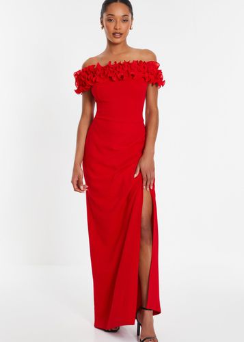 Womens Ruffle Bardot Maxi Dress - - 12 - NastyGal UK (+IE) - Modalova
