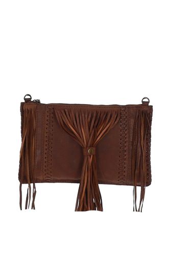 Womens 'Ludovica' Handcrafted Leather Crossbody Bag with Fringe Detail - - One Size - Ashwood Leather - Modalova