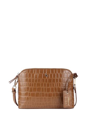 Womens 'Brill' Croc Embossed Leather Shoulder Bag - - One Size - Ashwood Leather - Modalova