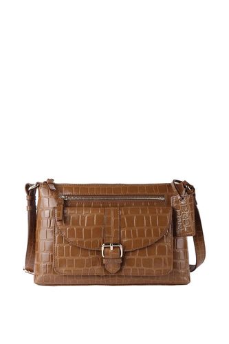 Womens 'Pretty' Croc Embossed Leather Shoulder Bag - - One Size - Ashwood Leather - Modalova