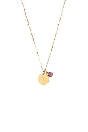 Womens February Birth Flower Necklace with Birthstone - - 18 inches - NastyGal UK (+IE) - Modalova