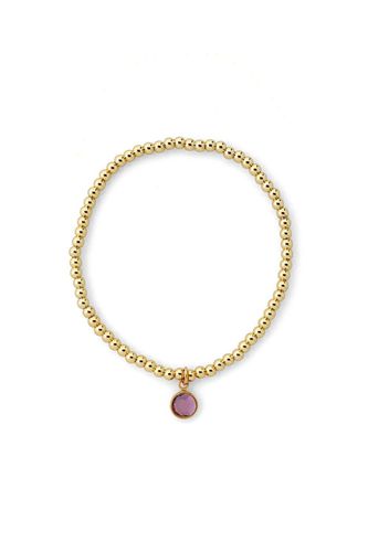 Womens February Birthstone Beaded Bracelet Gold Plated - - One Size - Joy by Corrine Smith - Modalova