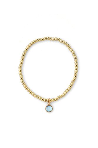 Womens March Birthstone Beaded Bracelet Gold Plated - - One Size - Joy by Corrine Smith - Modalova
