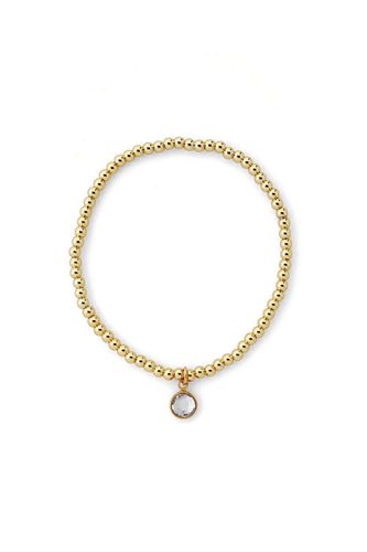 Womens April Birthstone Beaded Bracelet Gold Plated - - One Size - Joy by Corrine Smith - Modalova