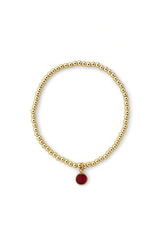 Womens July Birthstone Beaded Bracelet Gold Plated - - One Size - Joy by Corrine Smith - Modalova