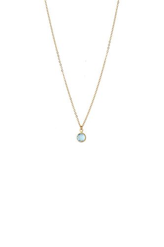 Womens March Birthstone Crystal Necklace Gold Plated - - 18 inches - Joy by Corrine Smith - Modalova