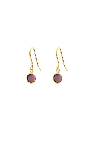 Womens February Birthstone Crystal Drop Earrings Gold Plated - - One Size - Joy by Corrine Smith - Modalova