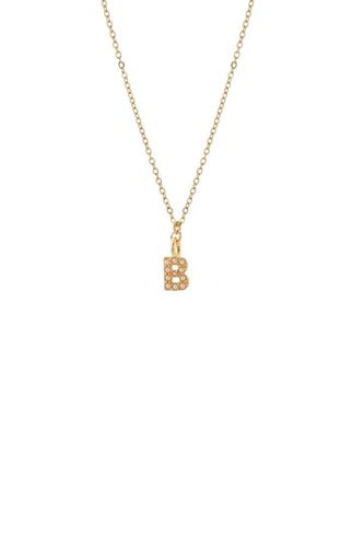 Womens Dainty Pearl Initial 'B' Necklace Gold Plated - - 18 inches - Joy by Corrine Smith - Modalova