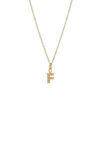 Womens Dainty Pearl Initial 'F' Necklace Gold Plated - - 18 inches - Joy by Corrine Smith - Modalova