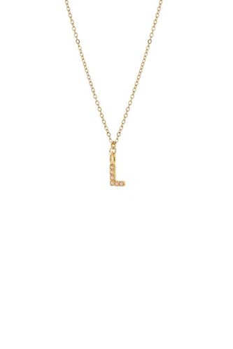 Womens Dainty Pearl Initial 'L' Necklace Gold Plated - - 18 inches - Joy by Corrine Smith - Modalova