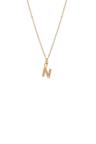 Womens Dainty Pearl Initial 'N' Necklace Gold Plated - - 18 inches - Joy by Corrine Smith - Modalova
