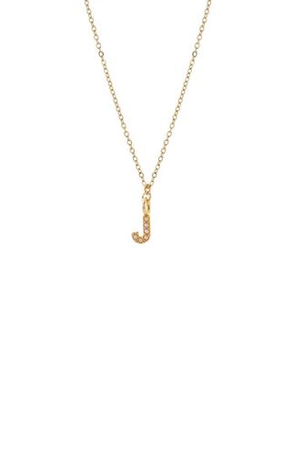 Womens Dainty Pearl Initial 'J' Necklace Gold Plated - - 18 inches - Joy by Corrine Smith - Modalova