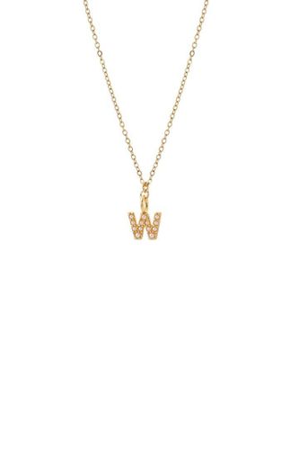 Womens Dainty Pearl Initial 'W' Necklace Gold Plated - - 18 inches - Joy by Corrine Smith - Modalova
