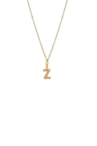 Womens Dainty Pearl Initial 'Z' Necklace Gold Plated - - 18 inches - Joy by Corrine Smith - Modalova