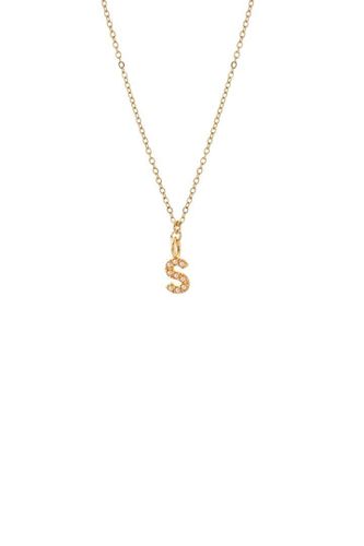 Womens Dainty Pearl Initial 'S' Necklace Gold Plated - - 18 inches - Joy by Corrine Smith - Modalova