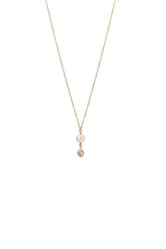 Womens Pearl & Crystal Heart Necklace - - 16 inches - Joy by Corrine Smith - Modalova