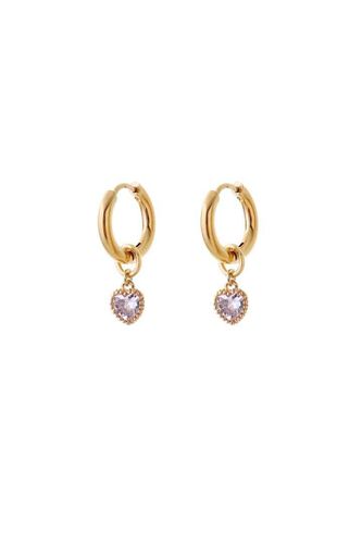 Womens Crystal Heart Huggie Hoop Earrings - - One Size - NastyGal UK (+IE) - Modalova