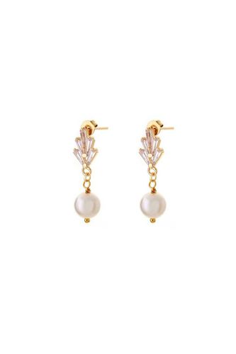 Womens Art Deco Pearl Drop Earrings - - One Size - Joy by Corrine Smith - Modalova