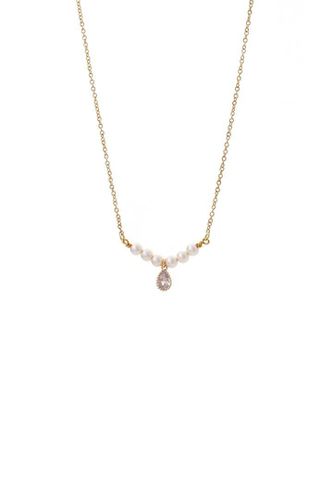 Womens Pearl & Crystal Teardrop Necklace - - 18 inches - Joy by Corrine Smith - Modalova